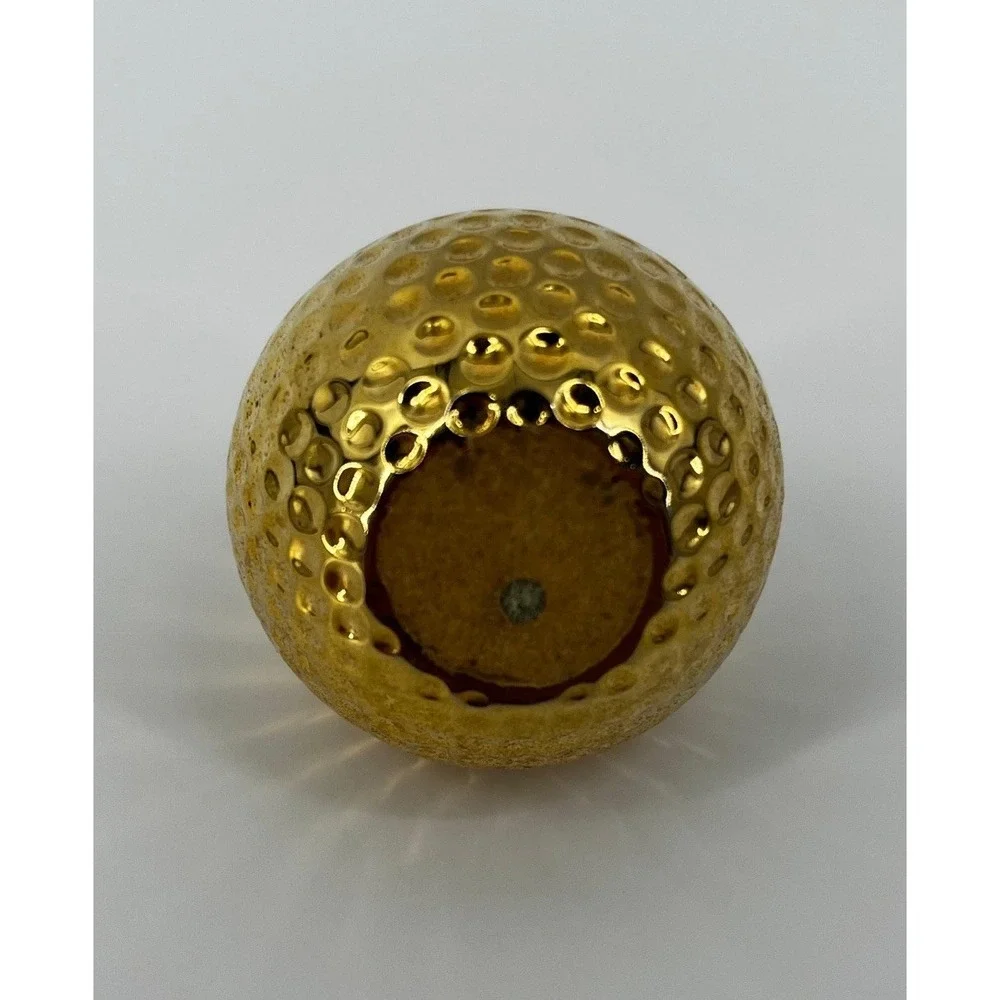 GOLD Tone GOLF‎ BALL CLOCK PAPER WEIGHT DESK Quartz Not Tested